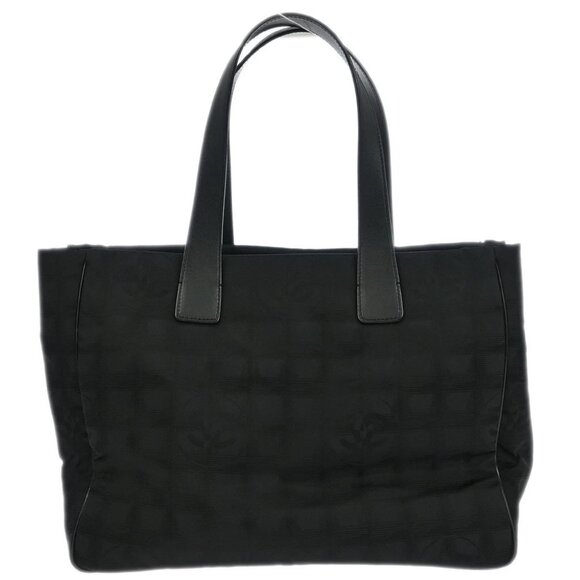 Chanel Black Jacquard Nylon Travel Line Tote Handbag - Picture 1 of 10